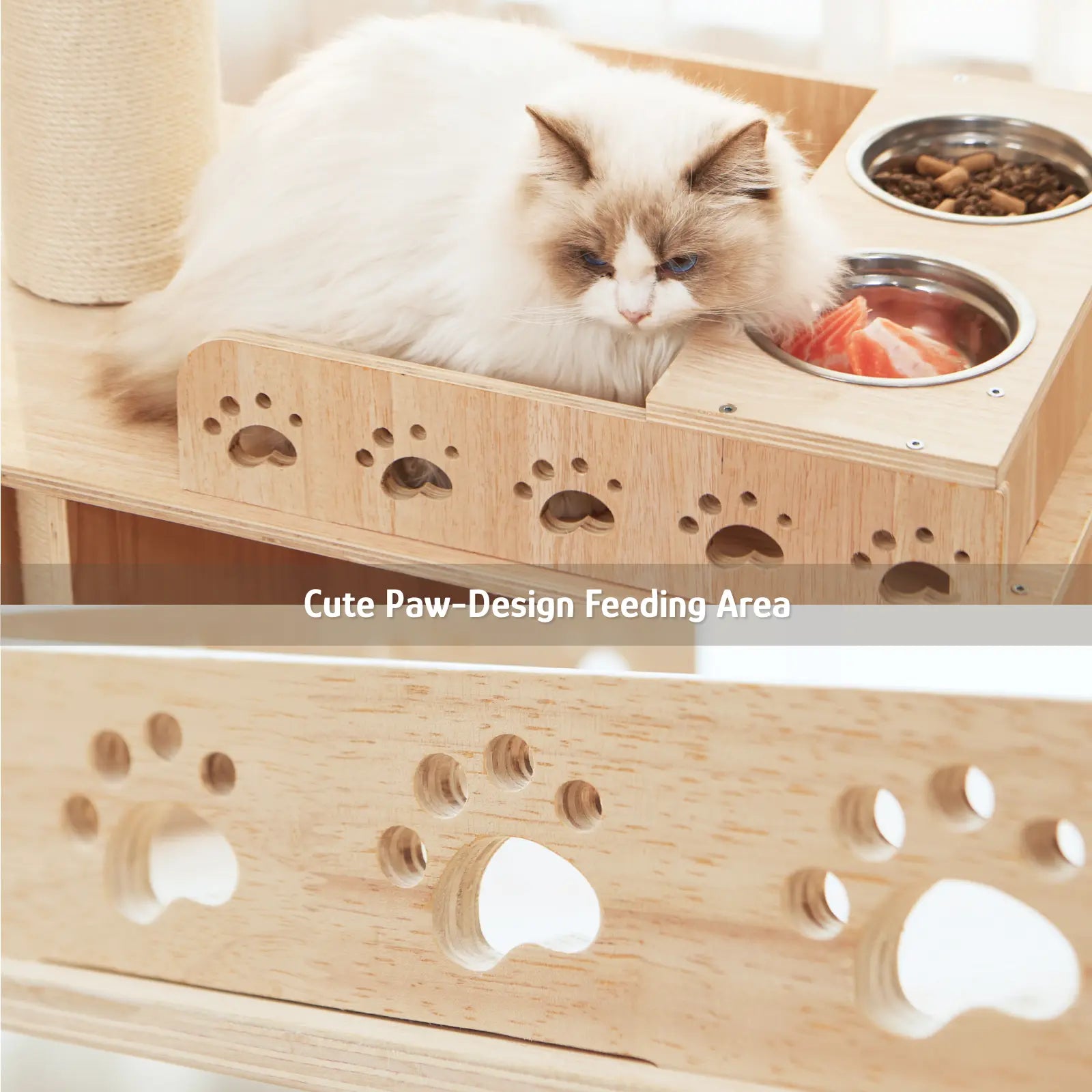 Adjustable Height Cat Tree Tower (102-118 Inches ) 5-Tier Hemp Scratching Post Indoor/Outdoor Sturdy Cat Activity Center with Perches