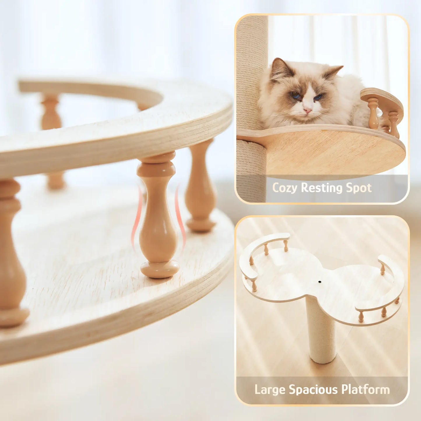 Adjustable Height Cat Tree Tower (102-118 Inches ) 5-Tier Hemp Scratching Post Indoor/Outdoor Sturdy Cat Activity Center with Perches