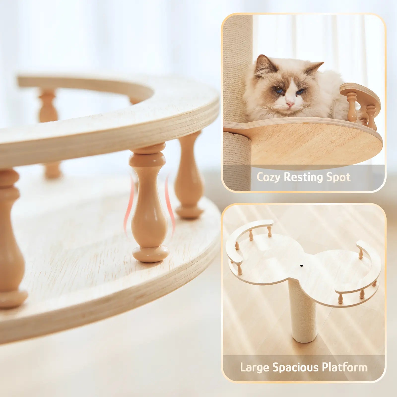 Adjustable Height Cat Tree Tower (102-118 Inches ) 5-Tier Hemp Scratching Post Indoor/Outdoor Sturdy Cat Activity Center with Perches