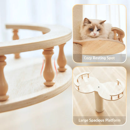 Adjustable Height Cat Tree Tower (102-118 Inches ) 5-Tier Hemp Scratching Post Indoor/Outdoor Sturdy Cat Activity Center with Perches