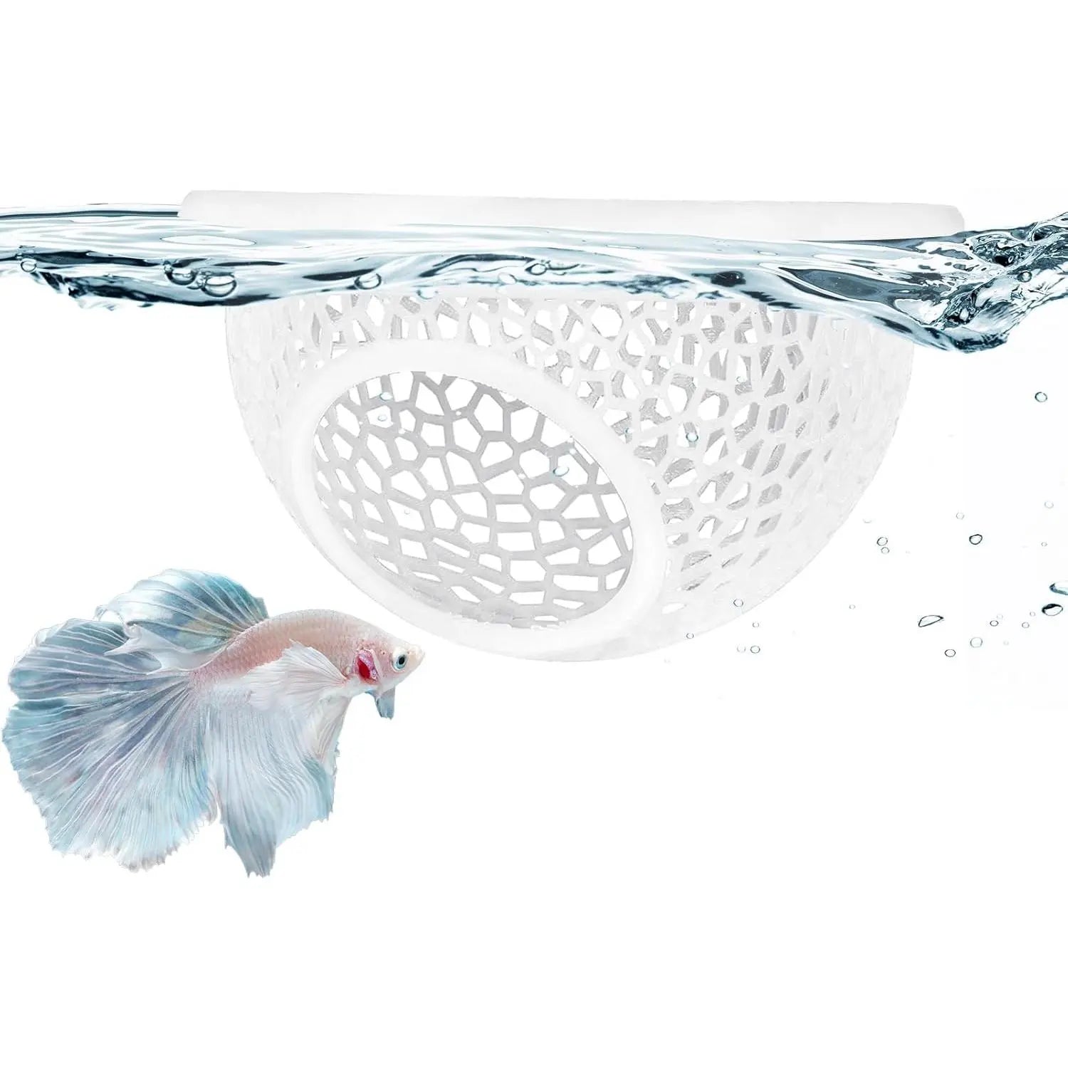 Floating Betta & Shrimp Cave - Printed Aquarium Hammock, Feeder & Rest Spot - Floating Betta Log & Cave Decor for Nano Tanks, Corydoras, Shrimp & Small Fish - Safe PLA, Pending