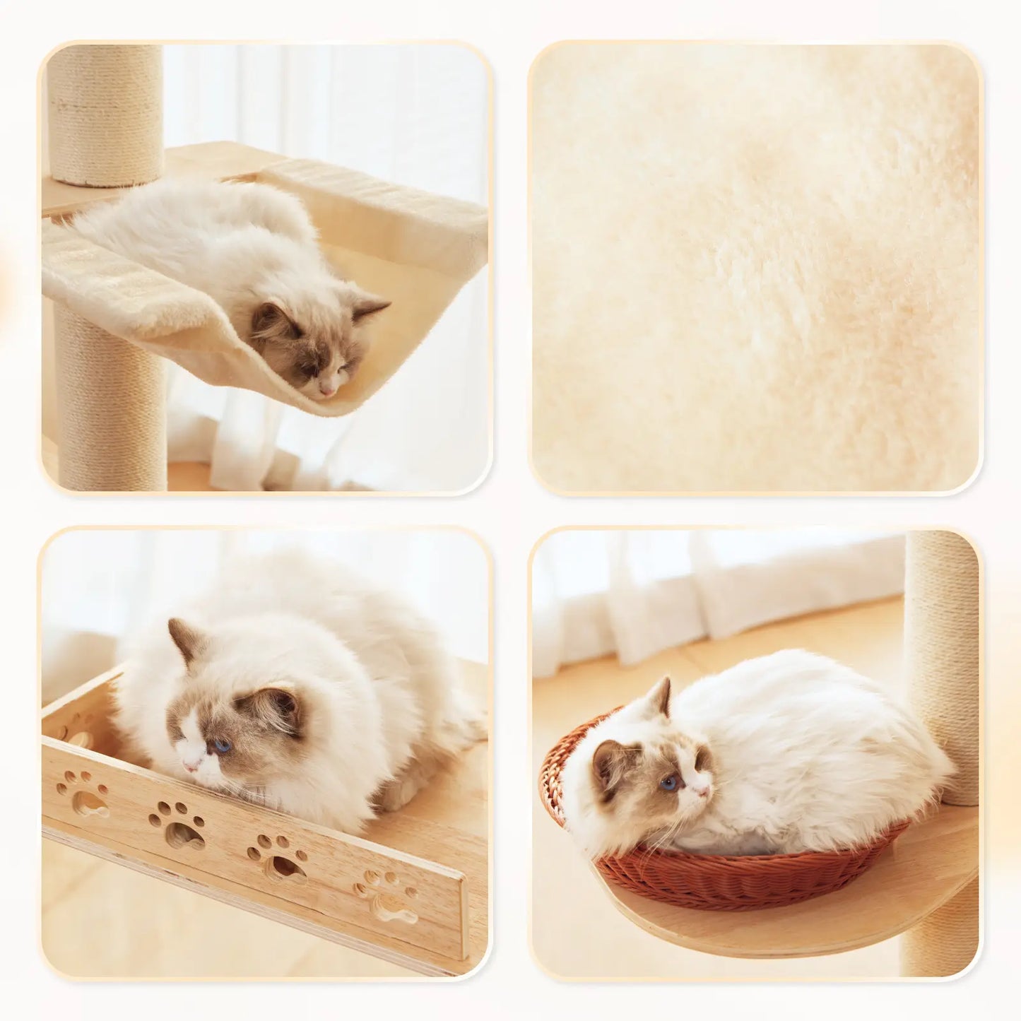 Adjustable Height Cat Tree Tower (102-118 Inches ) 5-Tier Hemp Scratching Post Indoor/Outdoor Sturdy Cat Activity Center with Perches