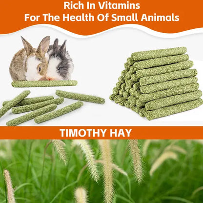 45 Timothy Chew Sticks, Suitable for Pets Such as Rabbits, Guinea Pigs, Hamsters, Chinchillas, Mice, and Gerbils.