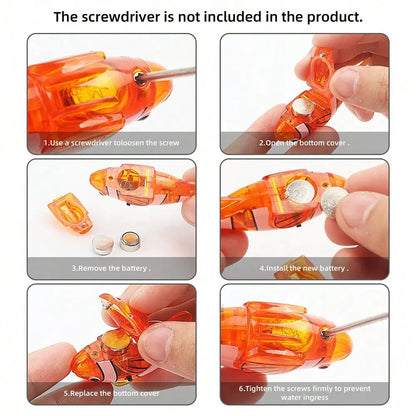 Electronic Pet Fish, 4Pcs/Set Interactive Robot Electric Fish Toy, Waterproof LED Light Electronic Fish, Slowing down Sway in Water