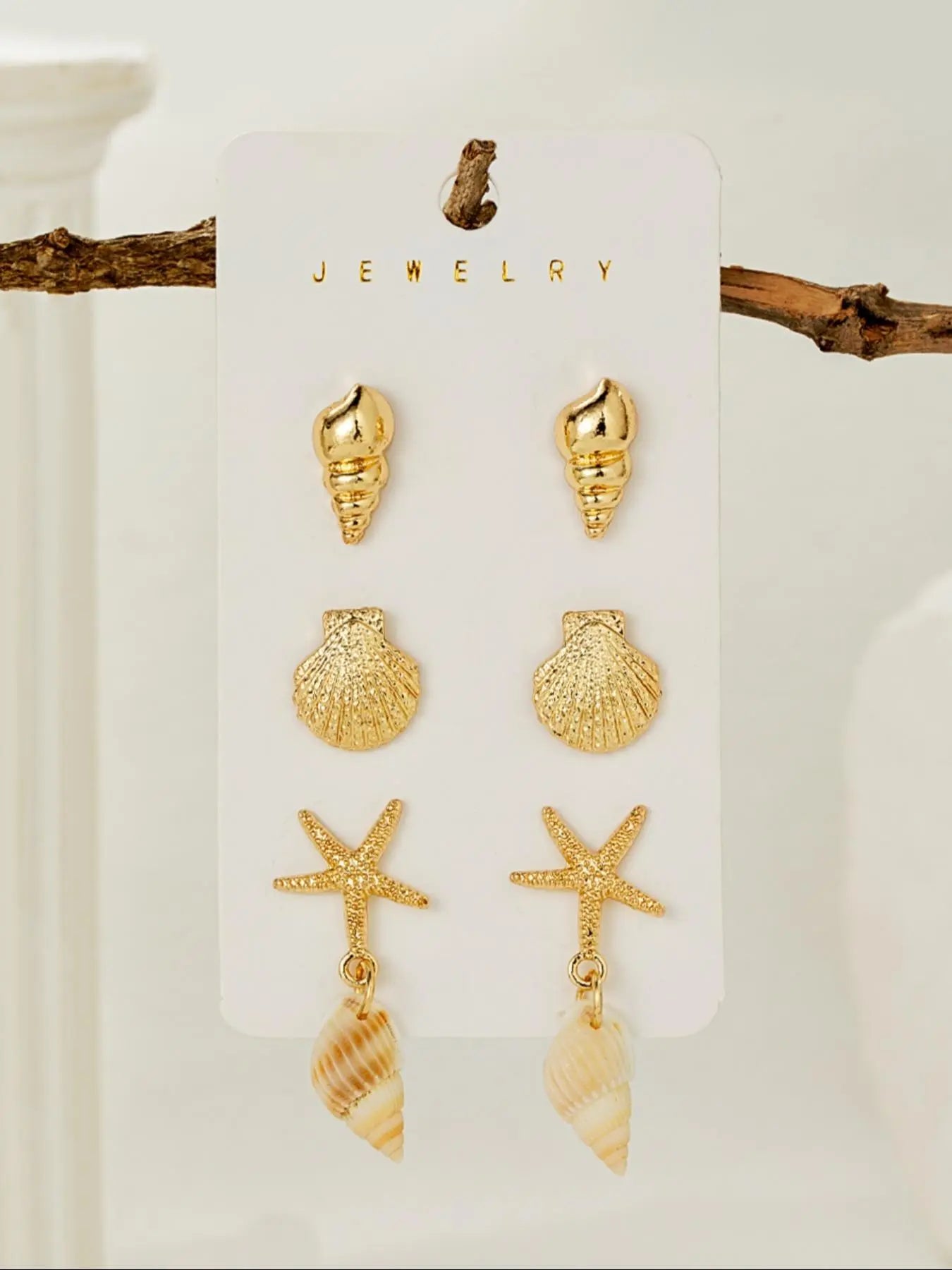 Starfish & Shell & Mermaid Design Earrings, Fashionable Jewelry for Women & Girls, Trendy All-Match & Exquisite Jewelry for Birthday Gift, High Quality Earrings