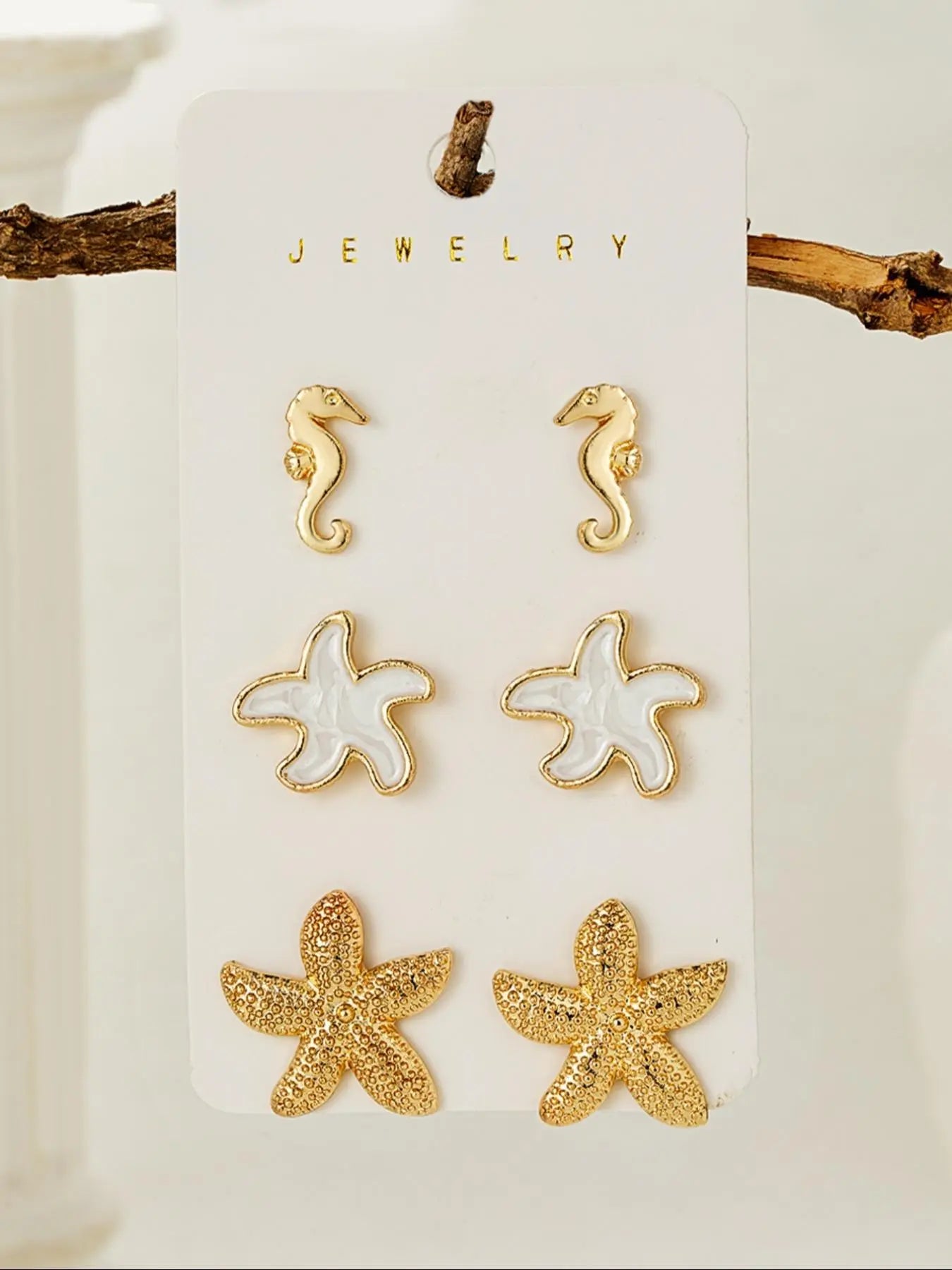 Starfish & Shell & Mermaid Design Earrings, Fashionable Jewelry for Women & Girls, Trendy All-Match & Exquisite Jewelry for Birthday Gift, High Quality Earrings