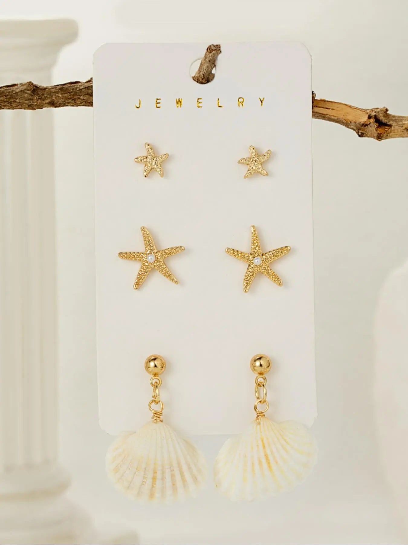 Starfish & Shell & Mermaid Design Earrings, Fashionable Jewelry for Women & Girls, Trendy All-Match & Exquisite Jewelry for Birthday Gift, High Quality Earrings