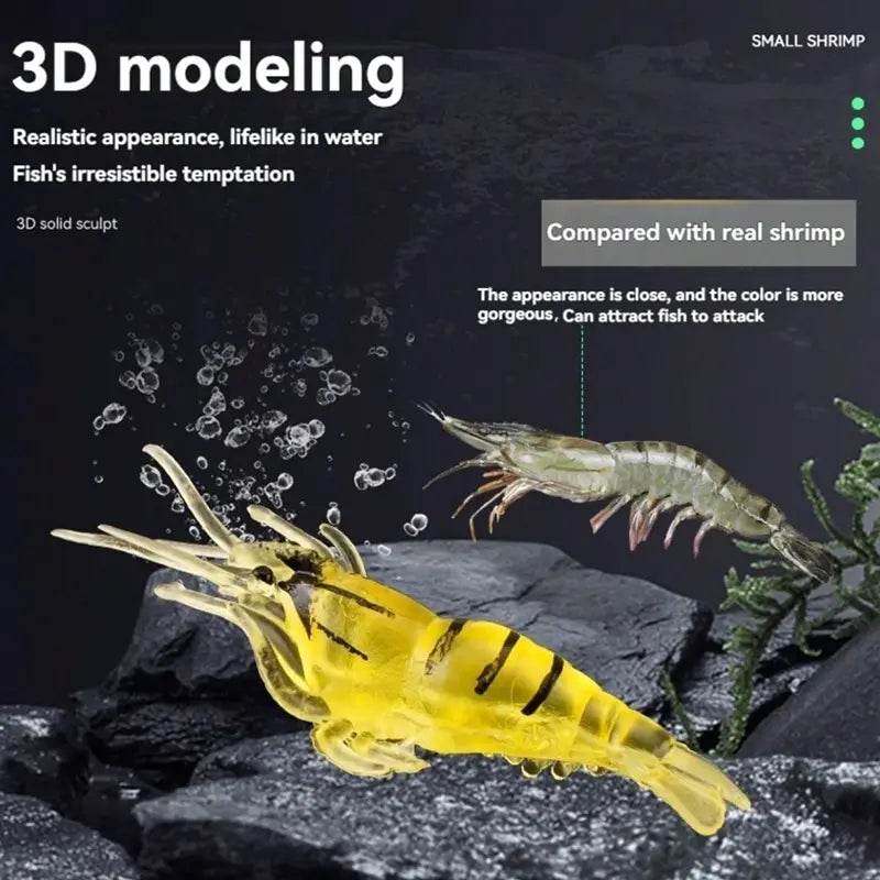 30Pcs Realistic Shrimp Soft Lure for Freshwater & Saltwater Fishing