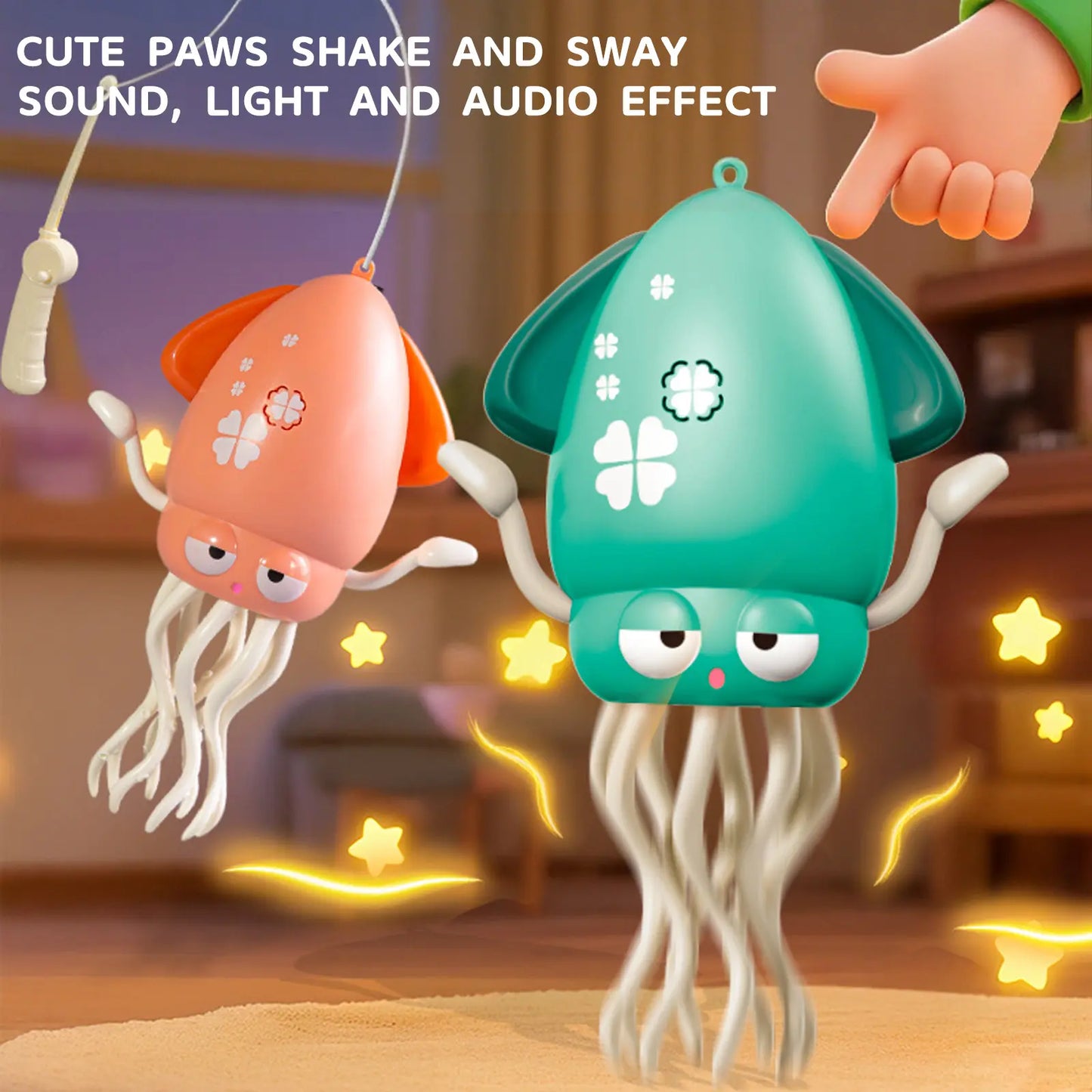 Smart Tentacle Explorer, Electric Dancing Octopus Squid Toy,,Automatic Obstacle Avoidance Cuttlefish Toy,With LED Lights & Music,Self-Navigating,Rhythmically Moves to Music,Usb Rechargeable LED Music Dancing Crawling Octopus