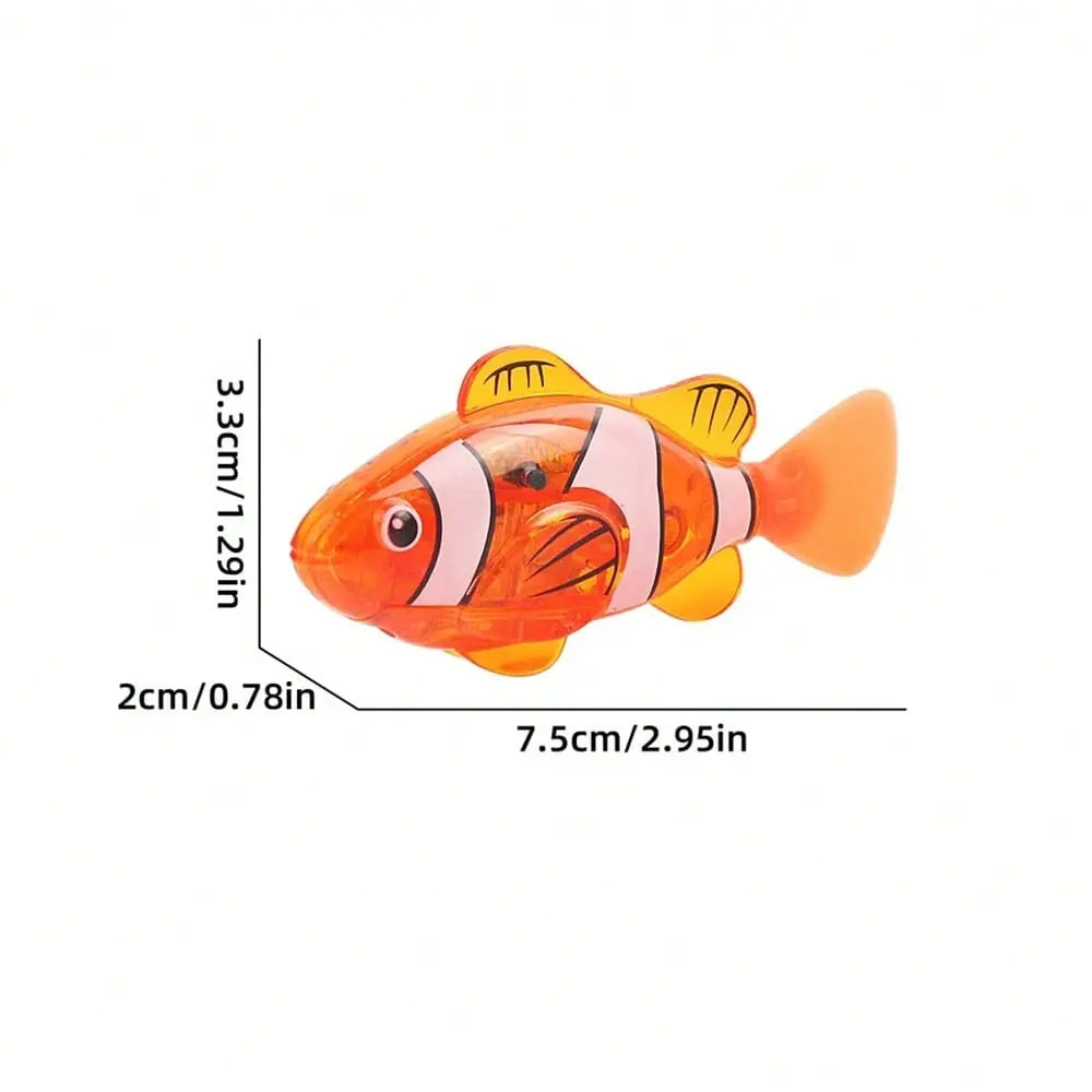 Electronic Pet Fish, 4Pcs/Set Interactive Robot Electric Fish Toy, Waterproof LED Light Electronic Fish, Slowing down Sway in Water