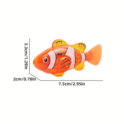 Electronic Pet Fish, 4Pcs/Set Interactive Robot Electric Fish Toy, Waterproof LED Light Electronic Fish, Slowing down Sway in Water