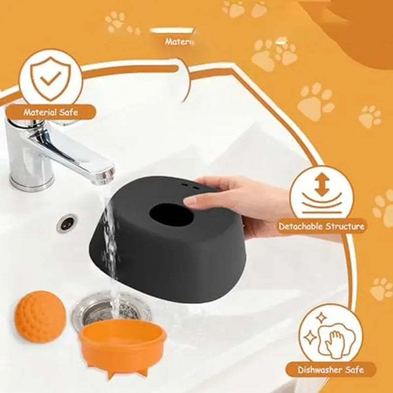 Slow-Feeding Bowl for Dogs with Built-In Rollers Prevents Overflow Holds Bone Broth Easy to Lick Multifunctional Puppy Yogurt Feeding Bowl for All Breeds Ideal for Nutritional Supplementation