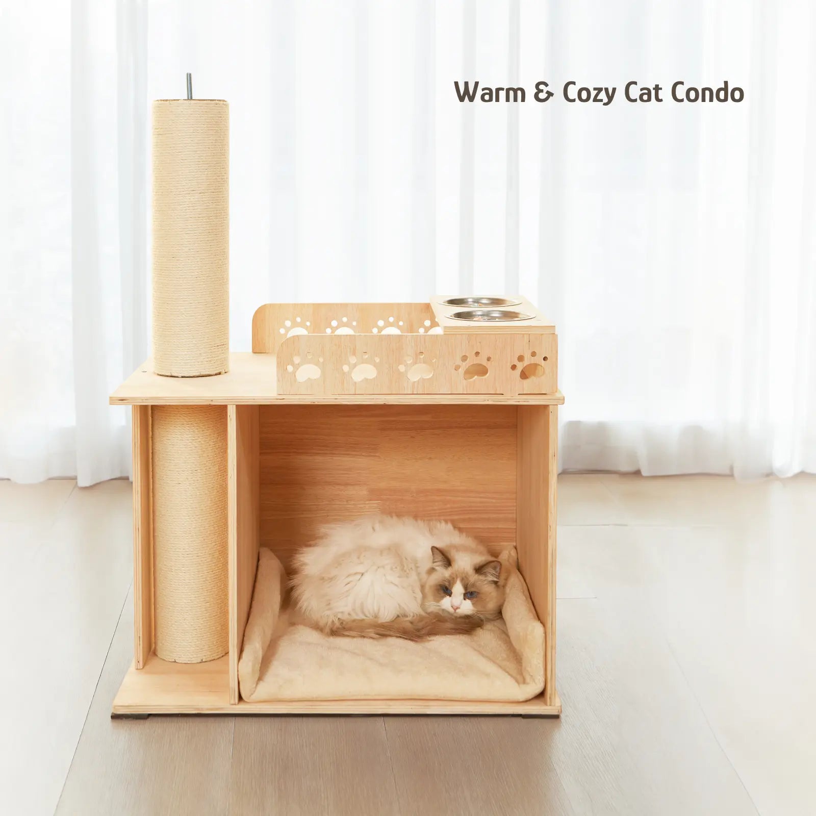 Adjustable Height Cat Tree Tower (102-118 Inches ) 5-Tier Hemp Scratching Post Indoor/Outdoor Sturdy Cat Activity Center with Perches