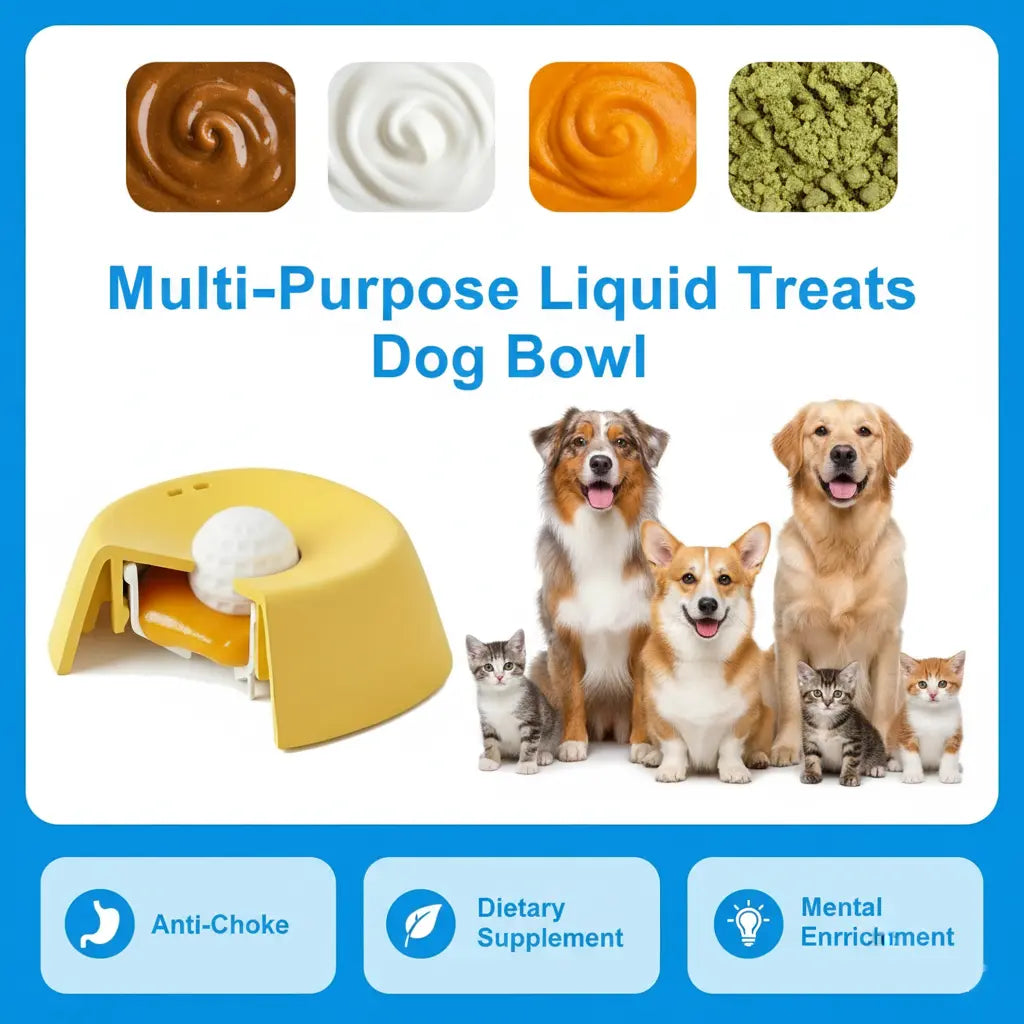 XIXI Spin-To-Eat Dog Slow Feeder Bowl | Interactive Liquid Treat Dispenser & Lick Bowl | Anti-Spill Enrichment for Anxiety & Bloat Relief