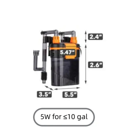 Hygger External Hang-On-Back Canister Aquarium Filter,Quiet Fish Tank Filter with 3-Stage Filtration,Anti-Dry Burn Motor,Adjustable Flow,Oil Skimmer,Duckbill Nozzle,Shower Spray Bar