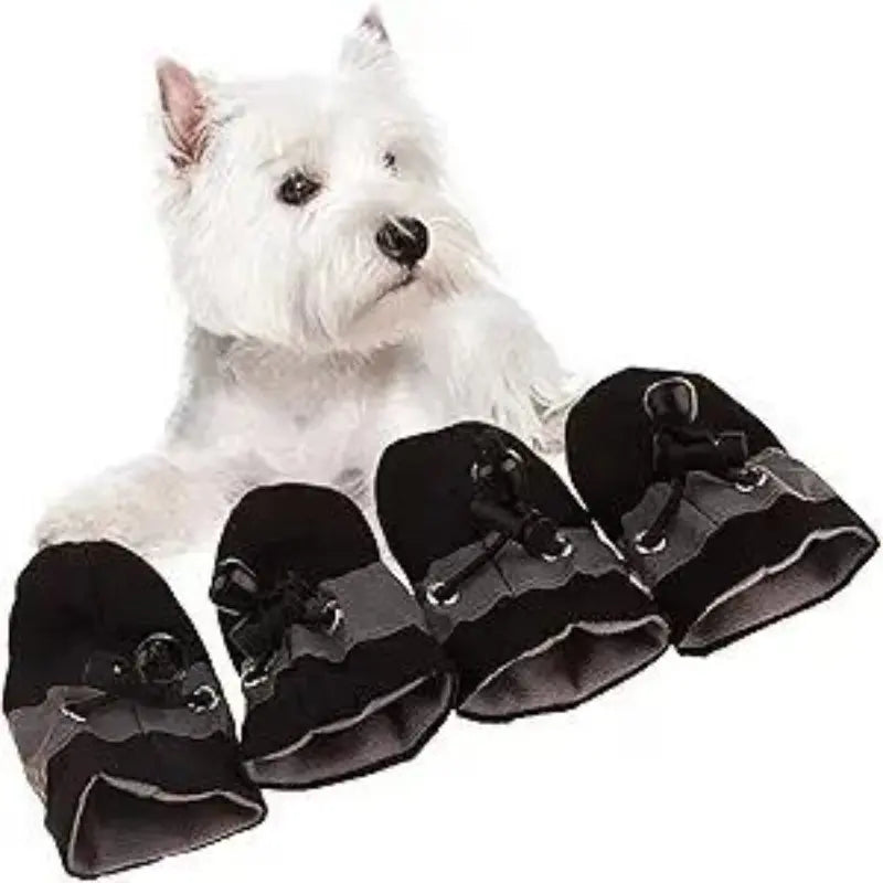 4Pcs Anti-Slip Dog Paw Protectors, Soft Dog Shoes with Straps, Durable Nylon Claw Pads, Suitable for Indoor Outdoor Walking Running