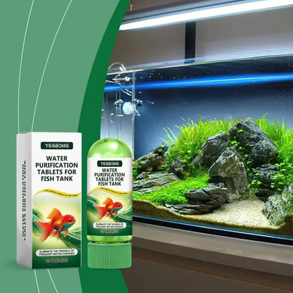 Aquarium Water Purification Tablets, Water Quality Dedicated to Clean Deodorizing Algae Stains Sludge Clear Fish Ponds
