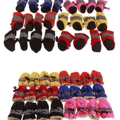 4Pcs Anti-Slip Dog Paw Protectors, Soft Dog Shoes with Straps, Durable Nylon Claw Pads, Suitable for Indoor Outdoor Walking Running