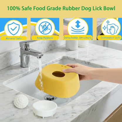 XIXI Spin-To-Eat Dog Slow Feeder Bowl | Interactive Liquid Treat Dispenser & Lick Bowl | Anti-Spill Enrichment for Anxiety & Bloat Relief
