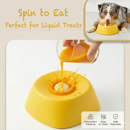 XIXI Spin-To-Eat Dog Slow Feeder Bowl | Interactive Liquid Treat Dispenser & Lick Bowl | Anti-Spill Enrichment for Anxiety & Bloat Relief