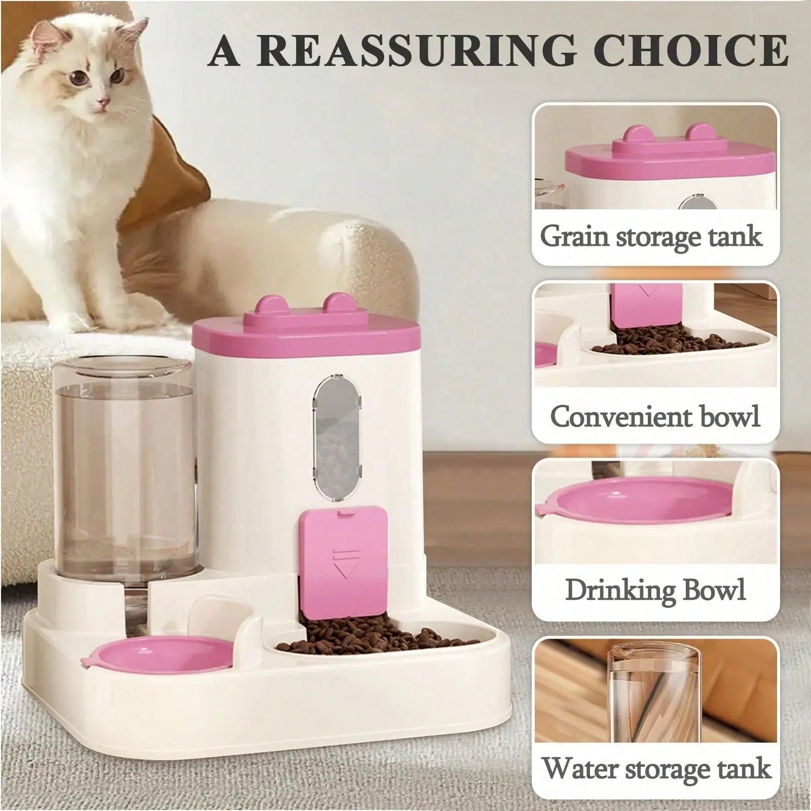 Automatic Pet Feeder with Water Dispenser – Large Capacity 2-In-1 Feeding Station for Cats & Dogs, Perfect Holiday Pet Care Gift